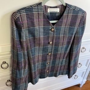 Vintage Lined Colours by Alexander Julian Plaid Suit Jacket, Size 8